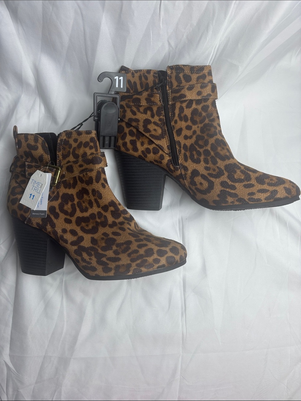 BNWT Cheetah Print Booties. Sz 11. 3” Heel. Memory Foam